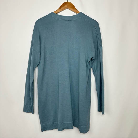 J. Jill Blue Sage Button Front Patch Pocket Long Cardigan Sweater Sz M NEW! - Picture 6 of 10
